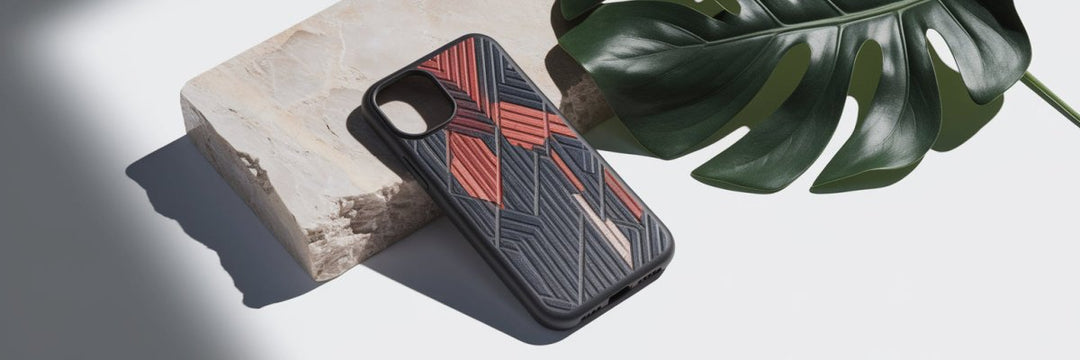 Luxury rectangle iPhone case showing finish and material detail, COCOMII