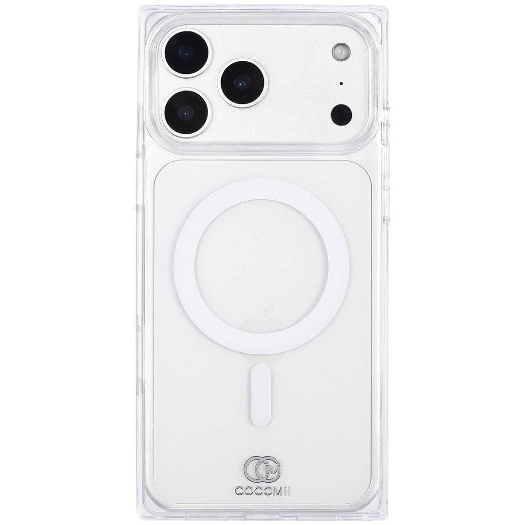 COCOMII clear MagSafe iPhone case in Crystal Clear - boxy flat-edge shell with right-angle corners