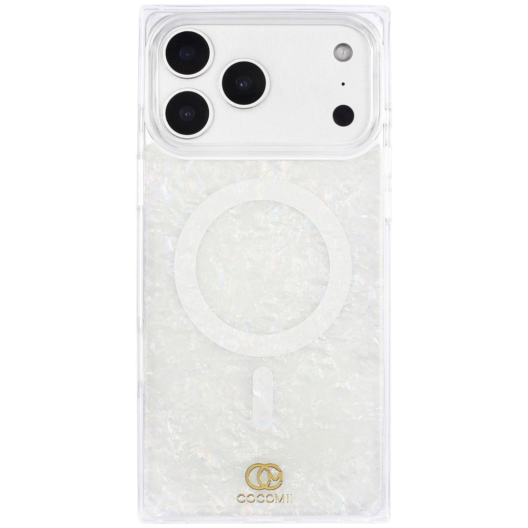 COCOMII opal-effect MagSafe iPhone case - boxy flat-edge shell with right-angle corners