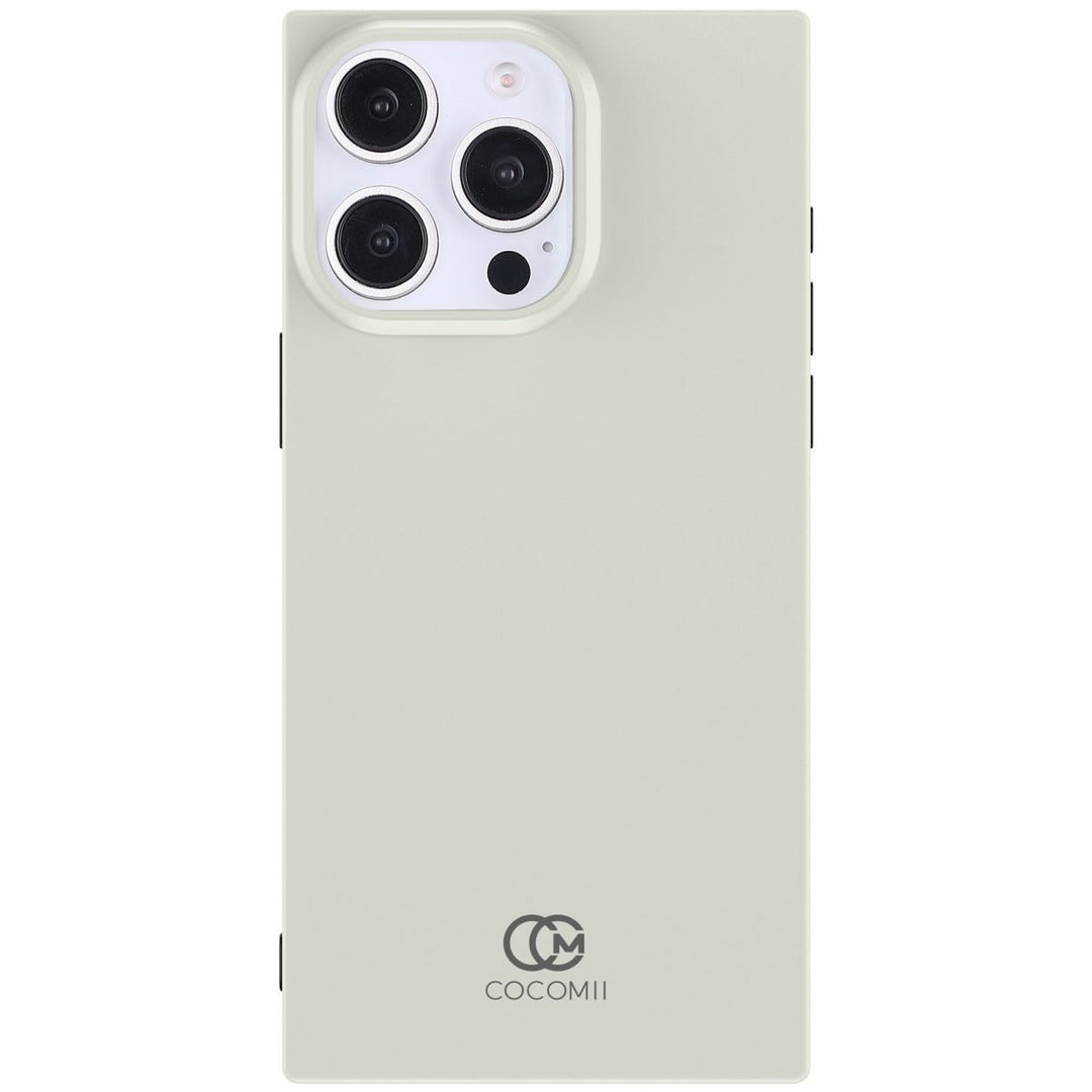 COCOMII solid colour MagSafe iPhone case - boxy flat-edge shell with right-angle corners