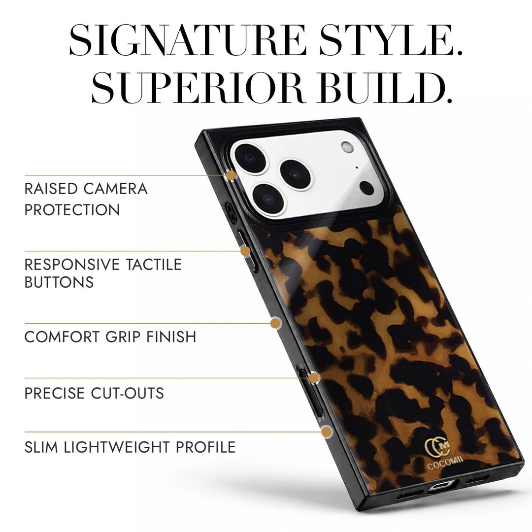 COCOMII tortoiseshell-pattern MagSafe iPhone case in Chestnut - raised camera protection, tactile buttons, precise cut-outs and a slim profile
