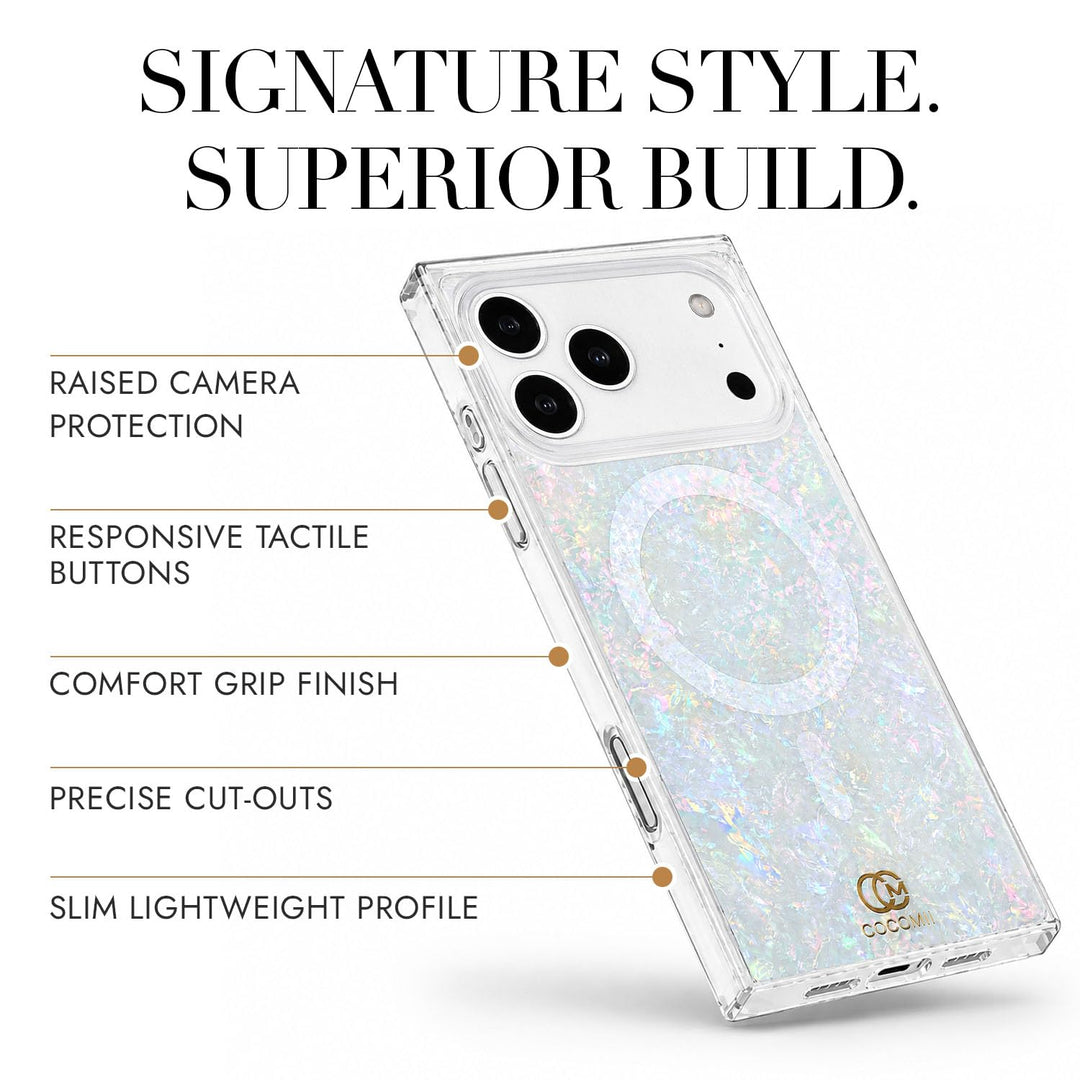 COCOMII opal-effect MagSafe iPhone case in Pearlescent - raised camera protection, tactile buttons, precise cut-outs and a slim profile