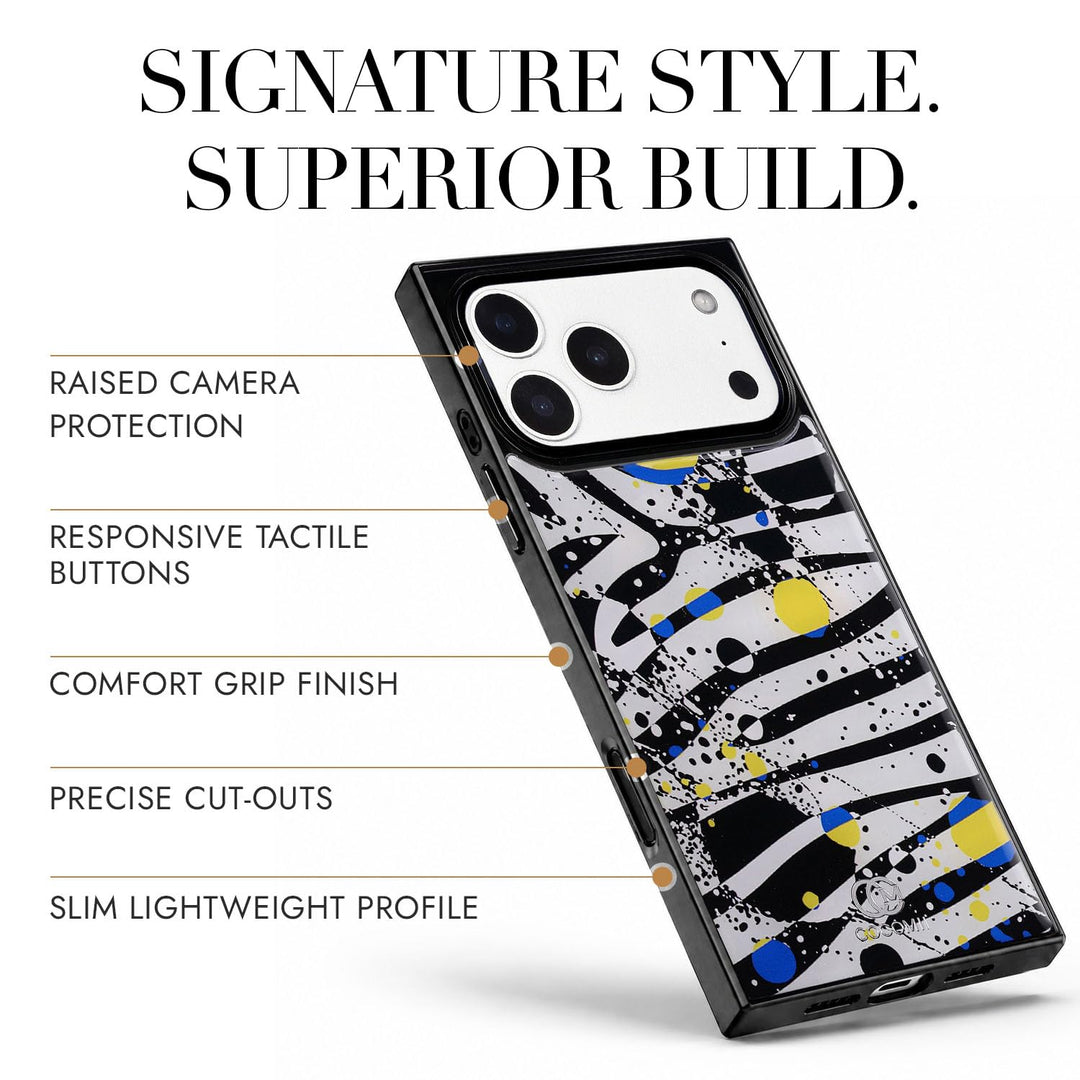 COCOMII zebra print MagSafe iPhone case in Bold Chroma - raised camera protection, tactile buttons, precise cut-outs and a slim profile