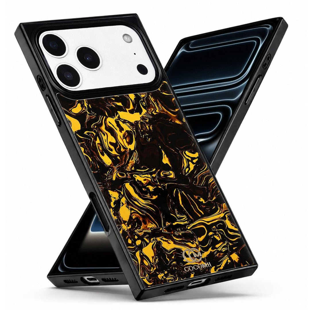 COCOMII Marble rectangle iPhone case in Molten, MagSafe