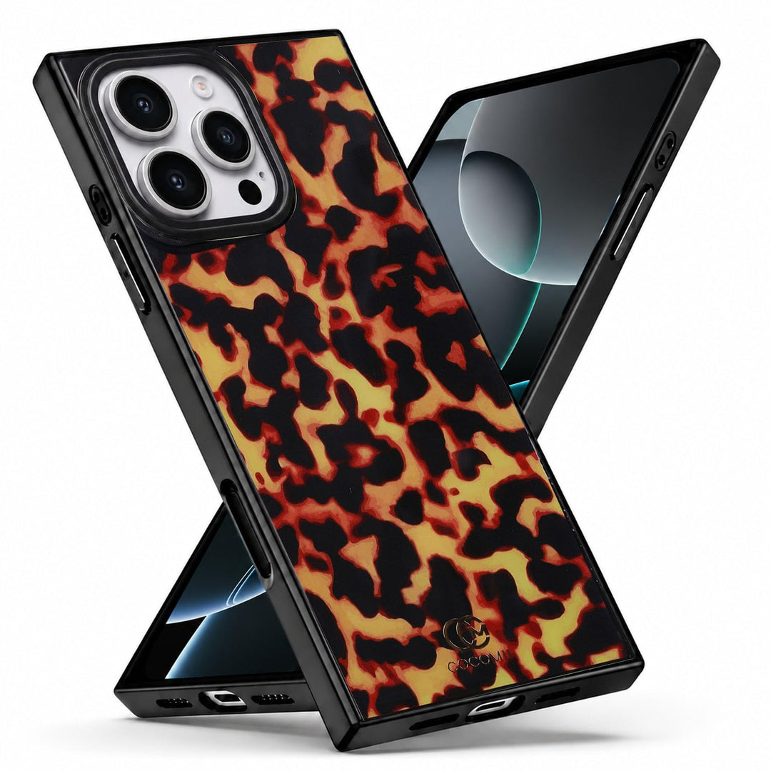 COCOMII Tortoiseshell rectangle iPhone case in Amber, MagSafe