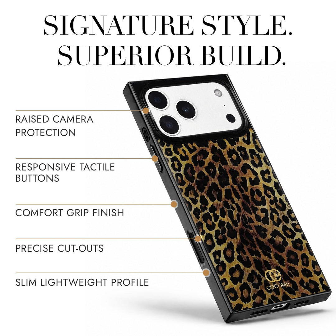 COCOMII leopard print MagSafe iPhone case in Amber - raised camera protection, tactile buttons, precise cut-outs and a slim profile