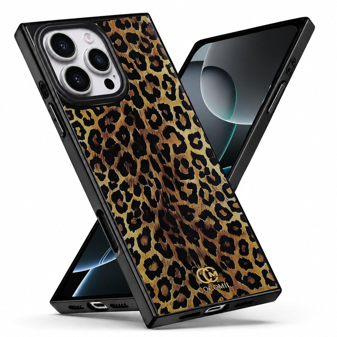 COCOMII Leopard rectangle iPhone case in Amber, MagSafe