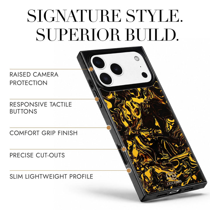 COCOMII marble-pattern MagSafe iPhone case in Molten - raised camera protection, tactile buttons, precise cut-outs and a slim profile