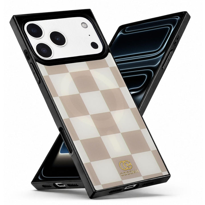 COCOMII checkered MagSafe iPhone case in Neutral for iPhone 18 Pro Max, iPhone 18 Pro, iPhone 17 Pro Max and iPhone 17 Pro