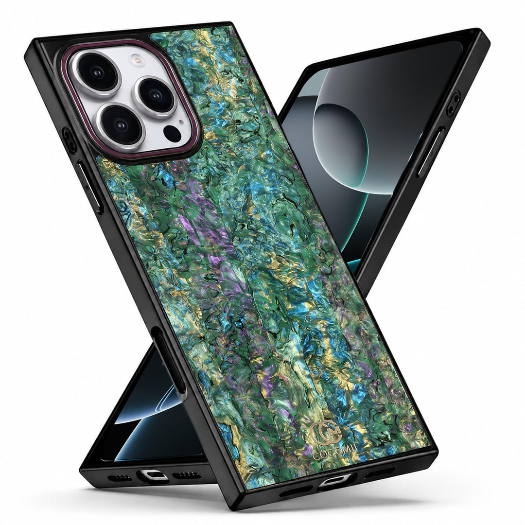 COCOMII abalone-effect MagSafe iPhone case in Aurora, iPhone 16 Pro Max listing photo