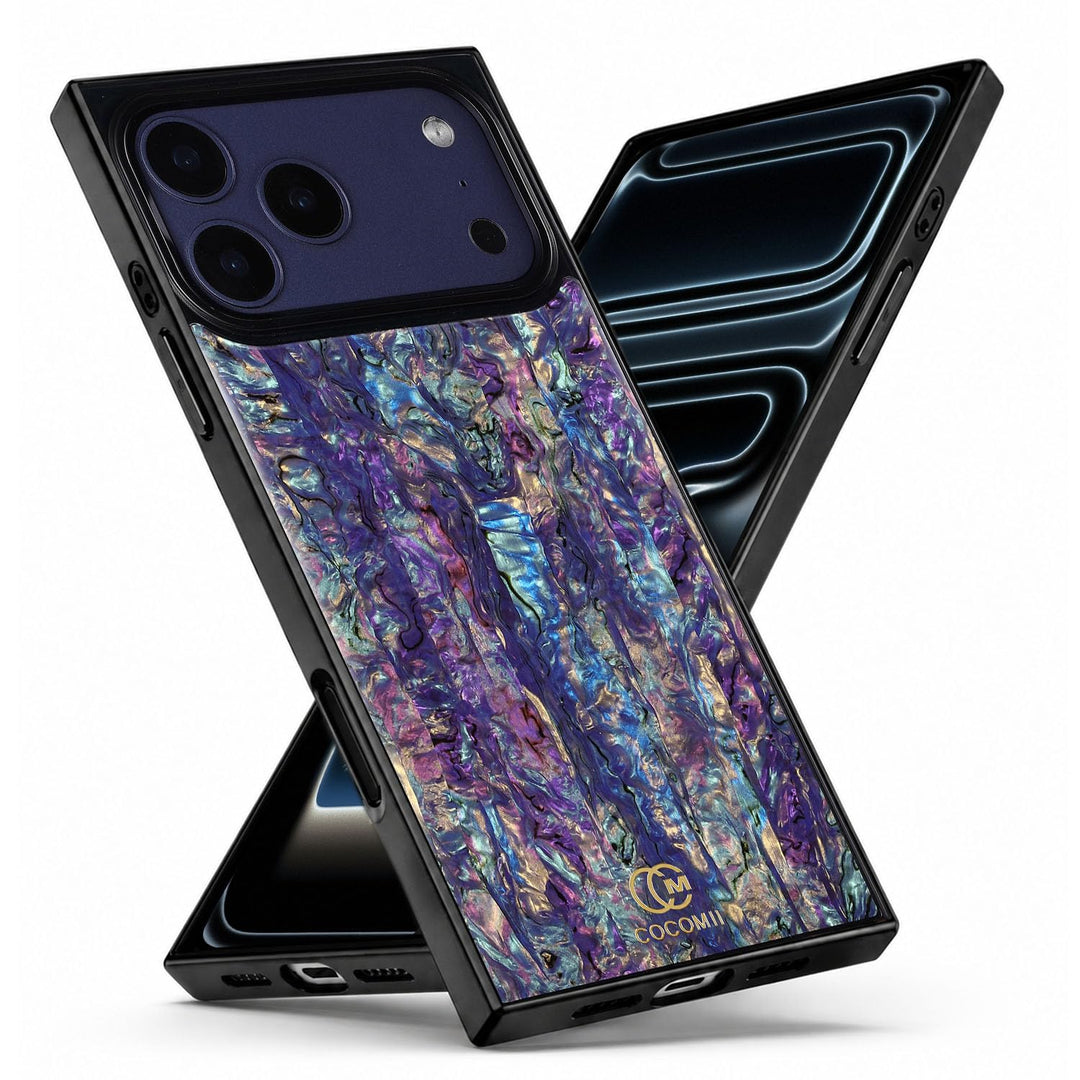 COCOMII Abalone shell rectangle iPhone case in Milky Way, MagSafe