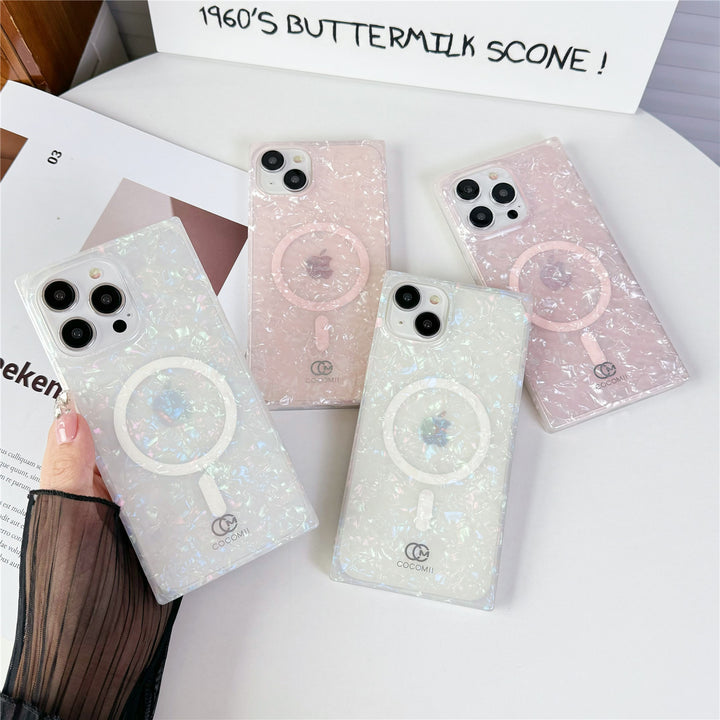 Pearl Glitter Square iPhone Case (MagSafe)