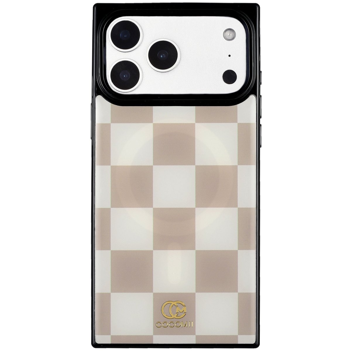 familiar チェック柄 iPhoneケース iphone14pro Geometric Checkered Rectangle iPhone Case | COCOMII