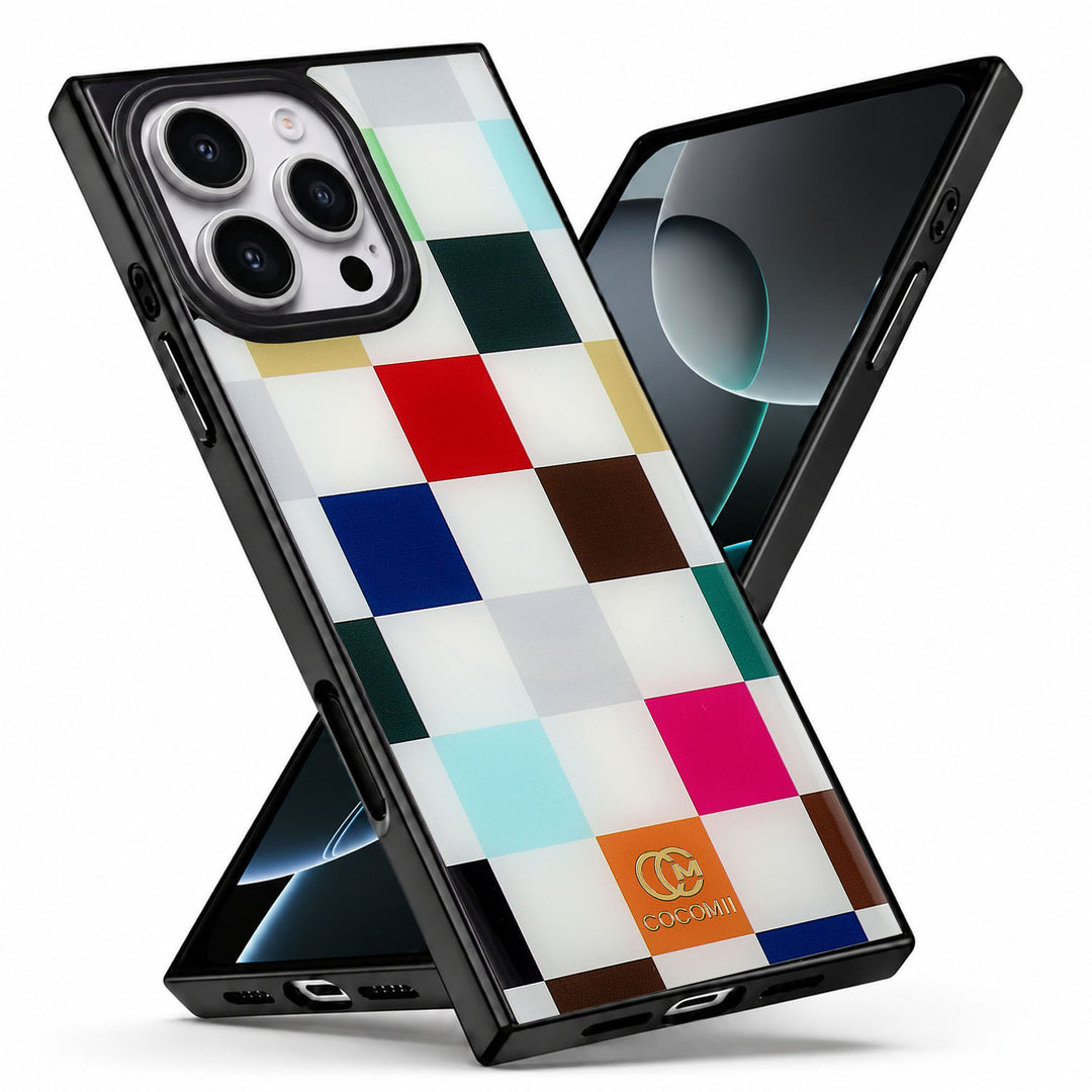 COCOMII Checkered rectangle iPhone case in Le Carré de Luxe, MagSafe