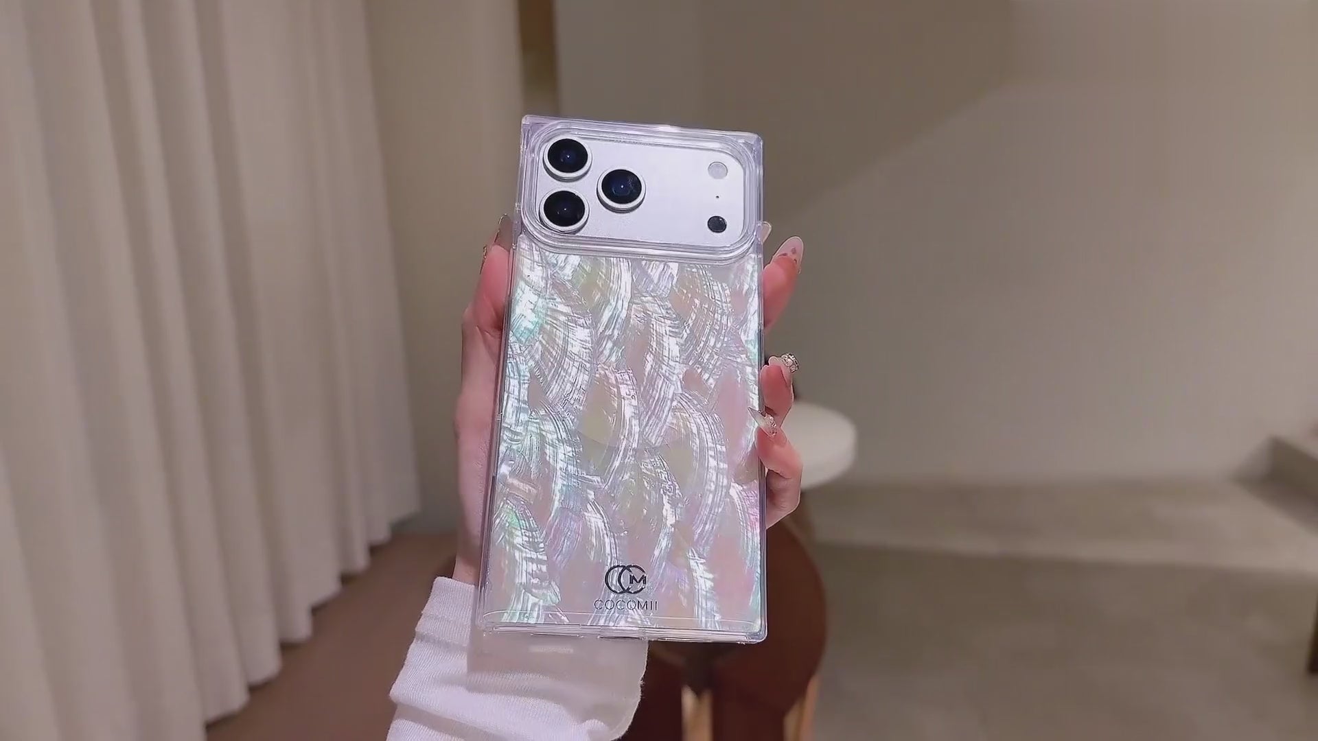 Real Mother of Pearl Rectangle iPhone Case | COCOMII