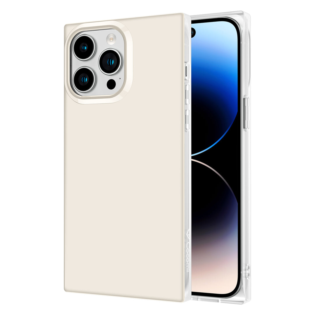 Square iPhone 14 Pro Max Case Square Neutral Plain Color (Antique White) | COCOMII