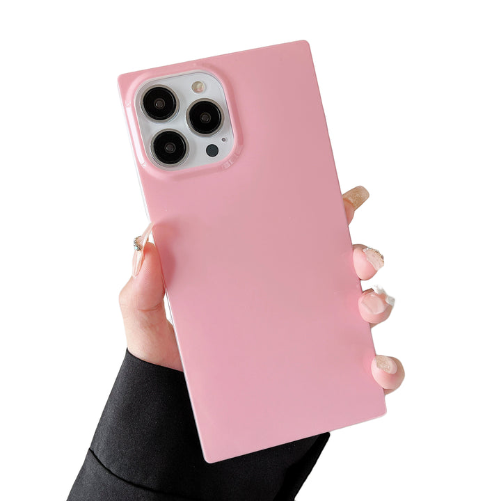 Square iPhone 14 Pro Max Case Square Pastel Plain Color (Baby Pink) | COCOMII