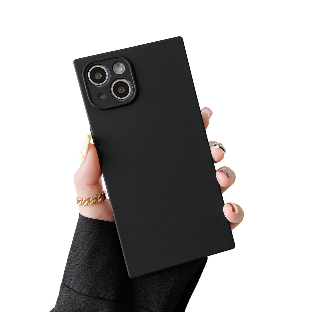 Square iPhone 14 Pro Max Case Square Silicone Camera Protector (Black) | COCOMII