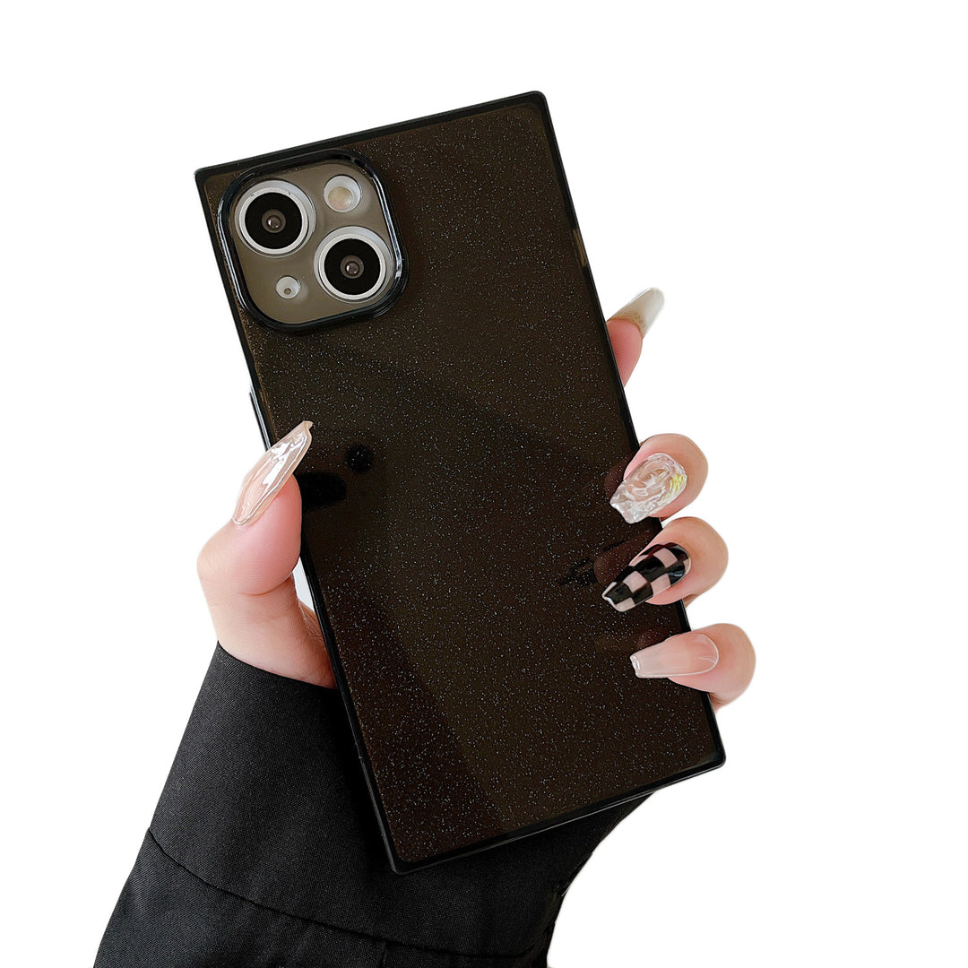 Square iPhone 14 Pro Max Case Square Glitter Camera Protector (Black) | COCOMII