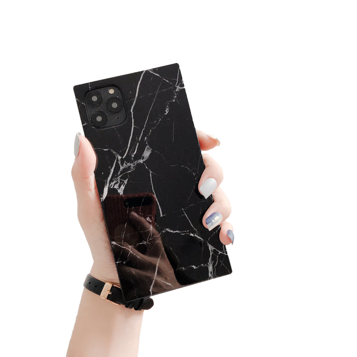 Square iPhone 14 Pro Max Case Square Marble (Black) | COCOMII