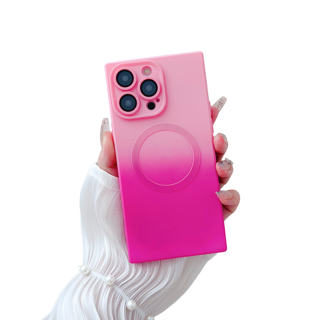 Square iPhone 14 Pro Max Case Square Gradient Camera Protector MagSafe (Pink/Rose) | COCOMII