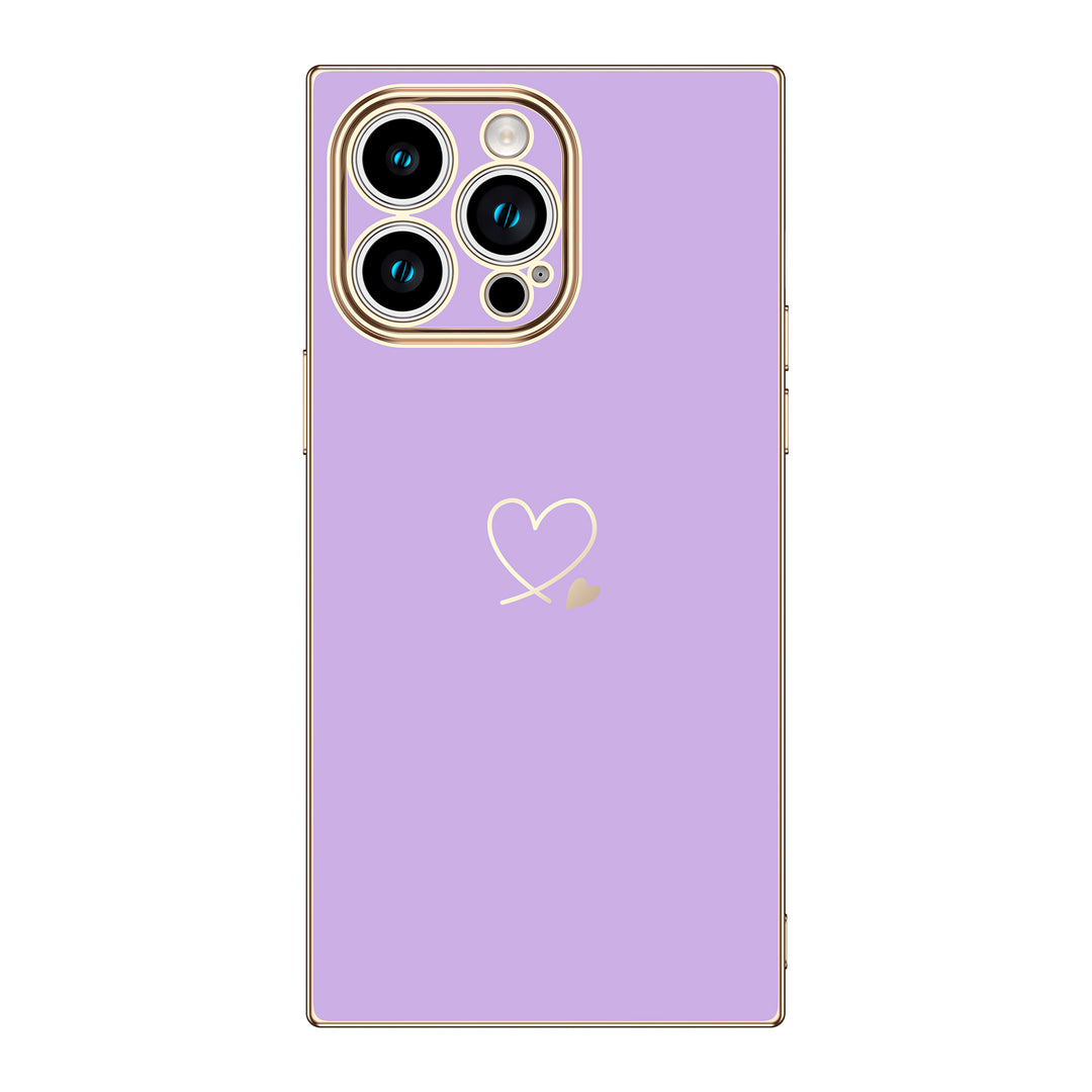 Stylish Square iPhone Case, Plated Love Hearts Design with Many Color  Options